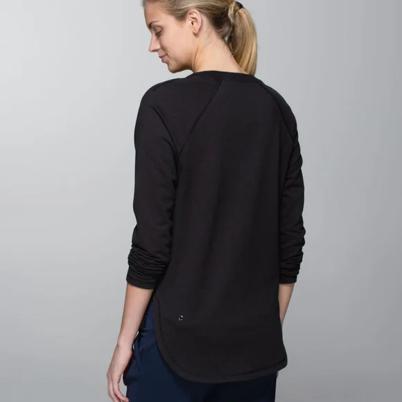 Lululemon After Asana Pullover Size 4 Telemark Print Black / Black Sweater - Picture 2 of 11